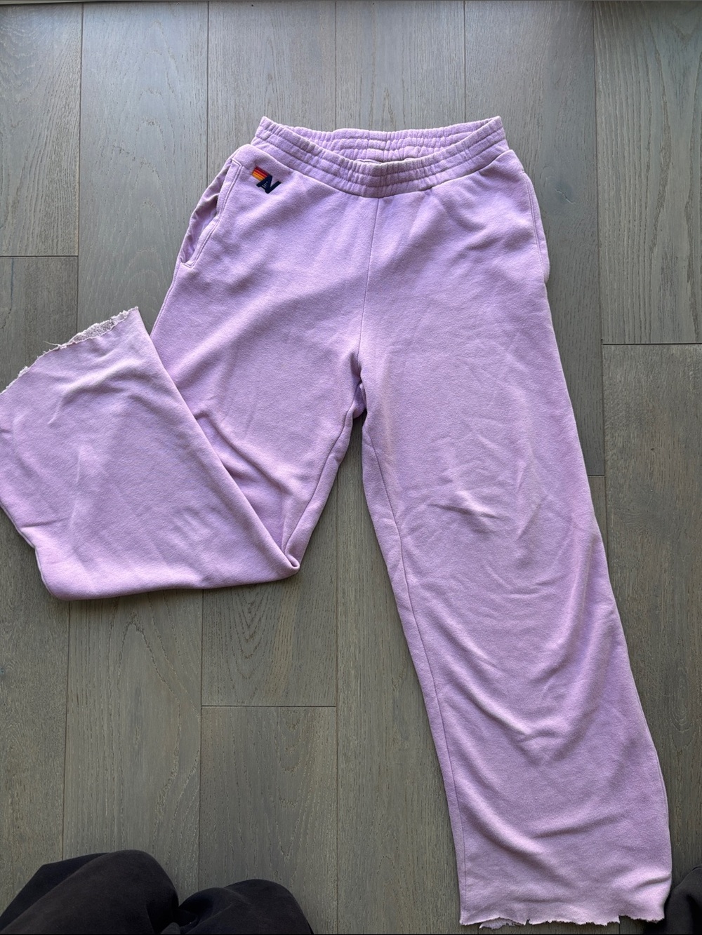 Aviator nation wide leg light purple sweats